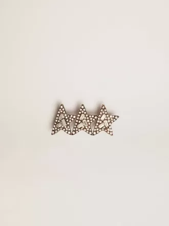 Accesoriu din dantelă cu trei stele de culoare auriu antic cu cristale Accesoriu din dantelă cu trei stele de culoare auriu antic cu cristale