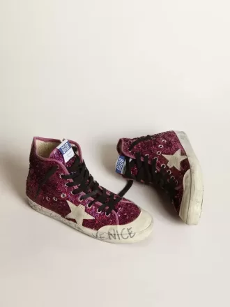 Adidași Francy cu paiete și inscripții scrise de mână pe talpă Adidași Francy cu paiete și inscripții scrise de mână pe talpă