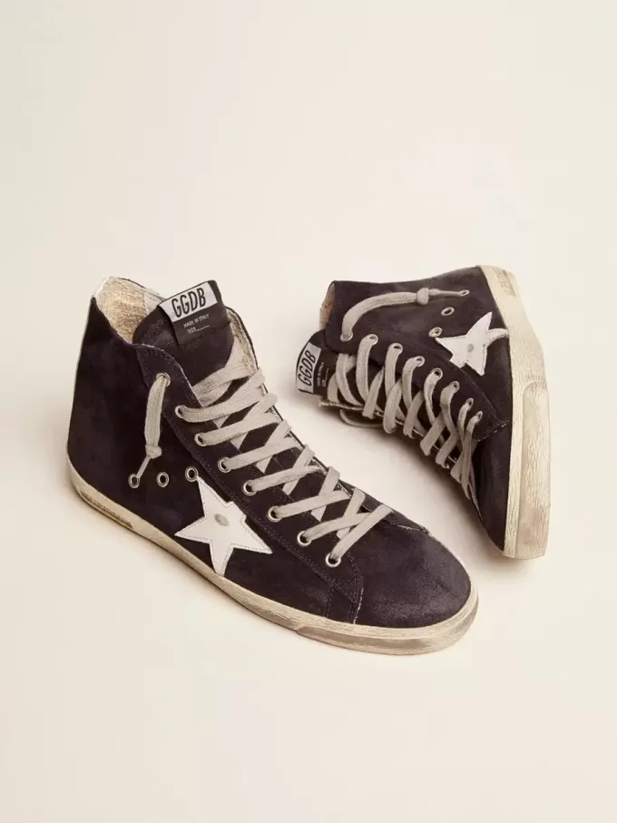 Adidași Francy din piele, cu stea și bandă din piele pe călcâi Adidași Francy din piele, cu stea și bandă din piele pe călcâi