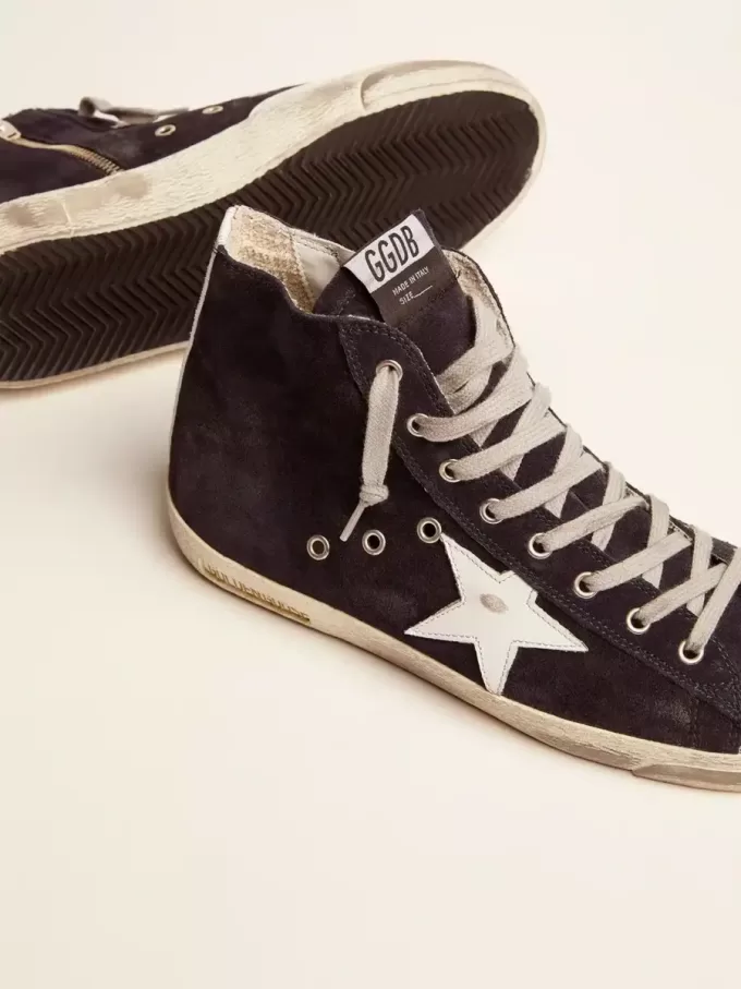 Adidași Francy din piele, cu stea și bandă din piele pe călcâi Adidași Francy din piele, cu stea și bandă din piele pe călcâi