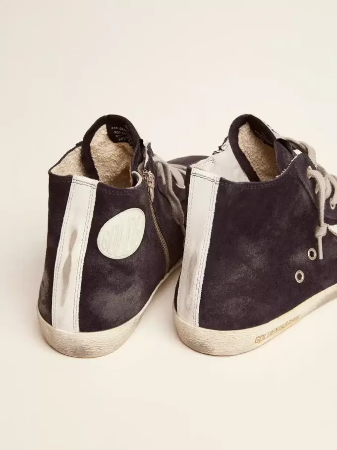 Adidași Francy din piele, cu stea și bandă din piele pe călcâi Adidași Francy din piele, cu stea și bandă din piele pe călcâi
