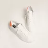 Adidași Purestar albi cu talpă portocalie fluorescentă Adidași Purestar albi cu talpă portocalie fluorescentă
