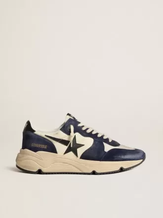 Adidași Running Sole pentru bărbați, din piele nappa neagră și bej, cu stea neagră și bandă la călcâi Adidași Running Sole pentru bărbați, din piele nappa neagră și bej, cu stea neagră și bandă la călcâi