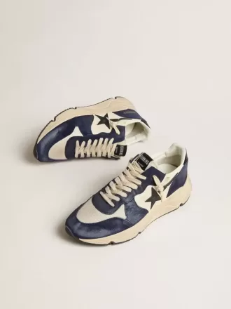 Adidași Running Sole pentru bărbați, din piele nappa neagră și bej, cu stea neagră și bandă la călcâi Adidași Running Sole pentru bărbați, din piele nappa neagră și bej, cu stea neagră și bandă la călcâi