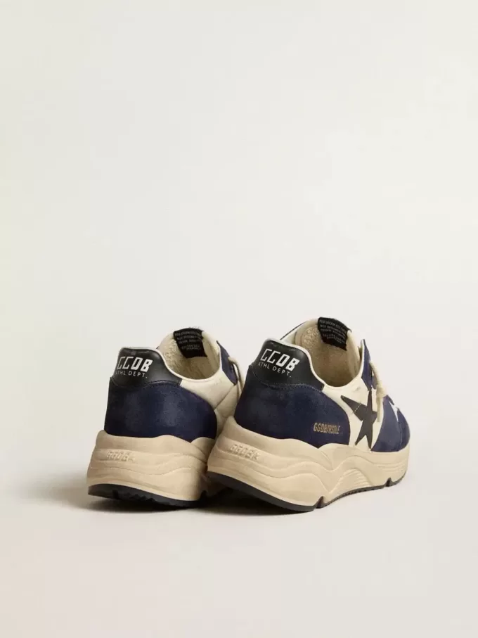 Adidași Running Sole pentru bărbați, din piele nappa neagră și bej, cu stea neagră și bandă la călcâi Adidași Running Sole pentru bărbați, din piele nappa neagră și bej, cu stea neagră și bandă la călcâi