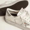 Adidași Stardan cu stea din piele metalică argintie și bandă la călcâi Adidași Stardan cu stea din piele metalică argintie și bandă la călcâi