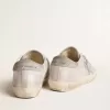 Adidași Super-Star din piele gri-alb cu efect glitter și stea din piele Adidași Super-Star din piele gri-alb cu efect glitter și stea din piele