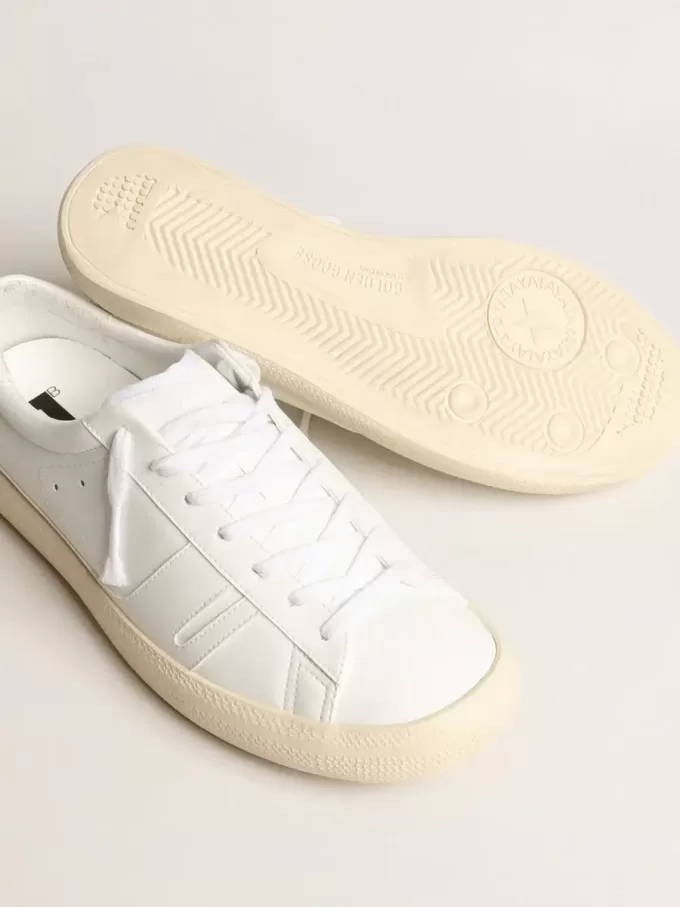 Adidași sustenabili Yatay Model 1B cu parte superioară albă din materiale biologice și Y alb Adidași sustenabili Yatay Model 1B cu parte superioară albă din materiale biologice și Y alb