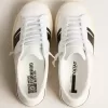 Adidași sustenabili Yatay Model 1B cu parte superioară albă din materiale biologice și Y negru Adidași sustenabili Yatay Model 1B cu parte superioară albă din materiale biologice și Y negru