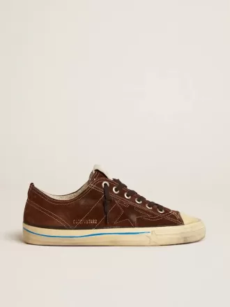 Adidași V-Star LTD pentru bărbați din piele de căprioară maro închis cu stea ton pe ton Adidași V-Star LTD pentru bărbați din piele de căprioară maro închis cu stea ton pe ton