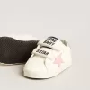 Baby Old School cu stea din piele roz și bandă din piele argintie pe călcâi Baby Old School cu stea din piele roz și bandă din piele argintie pe călcâi