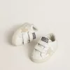 Baby School din piele nappa cu motiv floral roz și stea din piele de căprioară bej Baby School din piele nappa cu motiv floral roz și stea din piele de căprioară bej