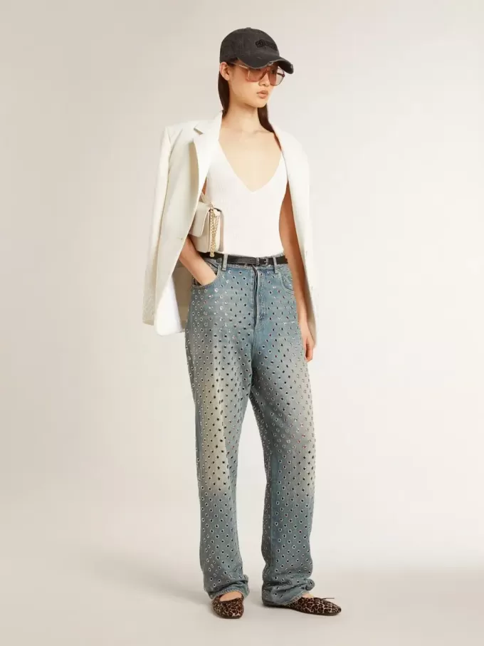 Balerini Amy din piele de ponei bej cu imprimeu leopard