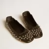 Balerini Amy din piele nappa neagră cu ținte argintii Balerini Amy din piele nappa neagră cu ținte argintii