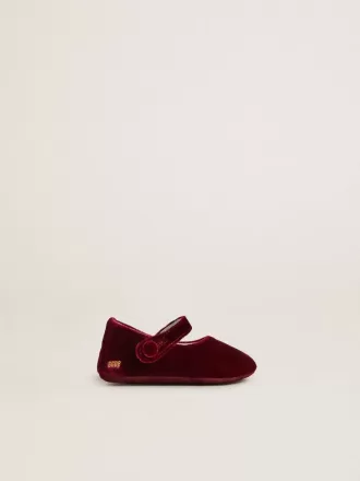 Balerini Sofi Baby din catifea și piele de căprioară burgund Balerini Sofi Baby din catifea și piele de căprioară burgund
