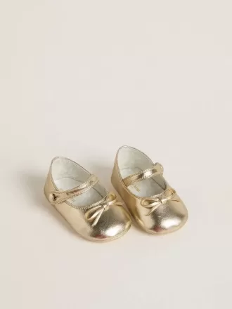 Balerini Sofi Baby din piele metalizată aurie Balerini Sofi Baby din piele metalizată aurie