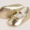 Balerini Sofi Baby din piele metalizată aurie
