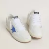 Ball Star cu stea din piele albastră deschisă și călcâi din piele argintie Ball Star cu stea din piele albastră deschisă și călcâi din piele argintie