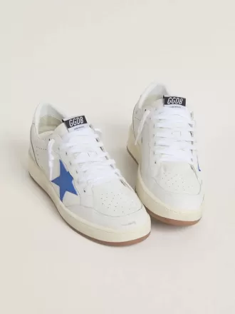 Ball Star cu stea din piele albastră deschisă și călcâi din piele argintie Ball Star cu stea din piele albastră deschisă și călcâi din piele argintie