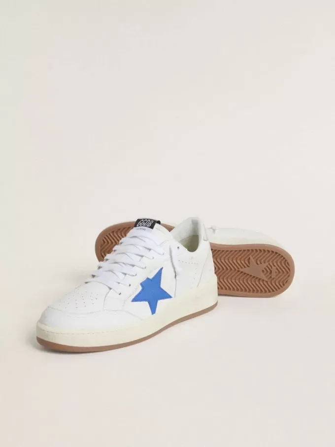 Ball Star cu stea din piele albastră deschisă și călcâi din piele argintie Ball Star cu stea din piele albastră deschisă și călcâi din piele argintie