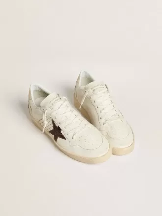 Ball Star cu stea din piele burgundă cu imprimeu crocodil și talpă aurie Ball Star cu stea din piele burgundă cu imprimeu crocodil și talpă aurie