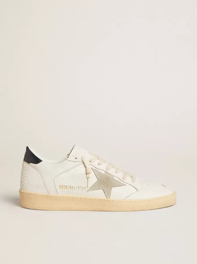 Ball Star cu stea din piele de căprioară gri-gheață și călcâi din piele albastră Ball Star cu stea din piele de căprioară gri-gheață și călcâi din piele albastră