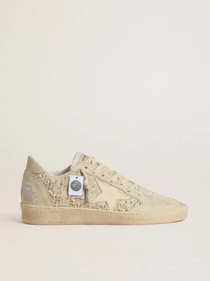 Ball Star din piele de căprioară cu cristale Swarovski și perle și stea din piele Ball Star din piele de căprioară cu cristale Swarovski și perle și stea din piele