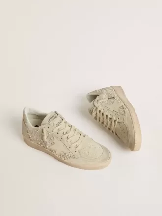 Ball Star din piele de căprioară cu cristale Swarovski și perle și stea din piele Ball Star din piele de căprioară cu cristale Swarovski și perle și stea din piele