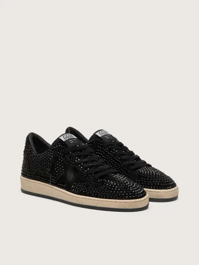 Ball Star din piele de căprioară cu cristale Swarovski negre și stea din piele de căprioară neagră Ball Star din piele de căprioară cu cristale Swarovski negre și stea din piele de căprioară neagră