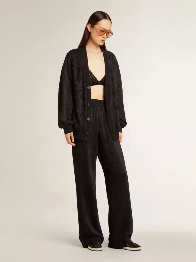Ball Star din piele de căprioară cu cristale Swarovski negre și stea din piele de căprioară neagră Ball Star din piele de căprioară cu cristale Swarovski negre și stea din piele de căprioară neagră