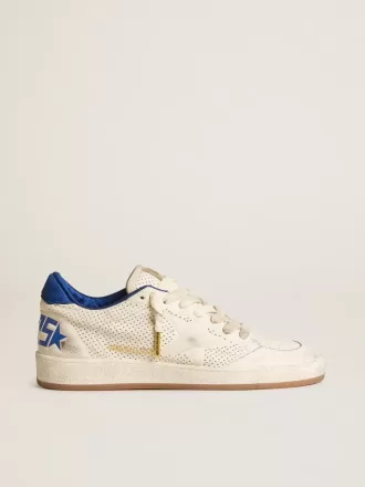 Ball Star din piele nappa perforată, cu stea albă și bandă albastră din nailon pe călcâi Ball Star din piele nappa perforată, cu stea albă și bandă albastră din nailon pe călcâi