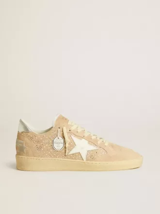 Ball Star din piele întoarsă și cristale Swarovski, cu stea din piele și talpă metalică Ball Star din piele întoarsă și cristale Swarovski, cu stea din piele și talpă metalică