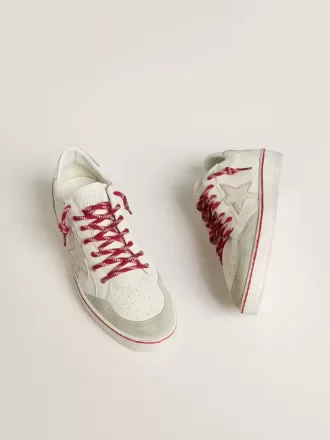 Ball Star LTD CNY pentru bărbați, din piele albă cu efect uzat