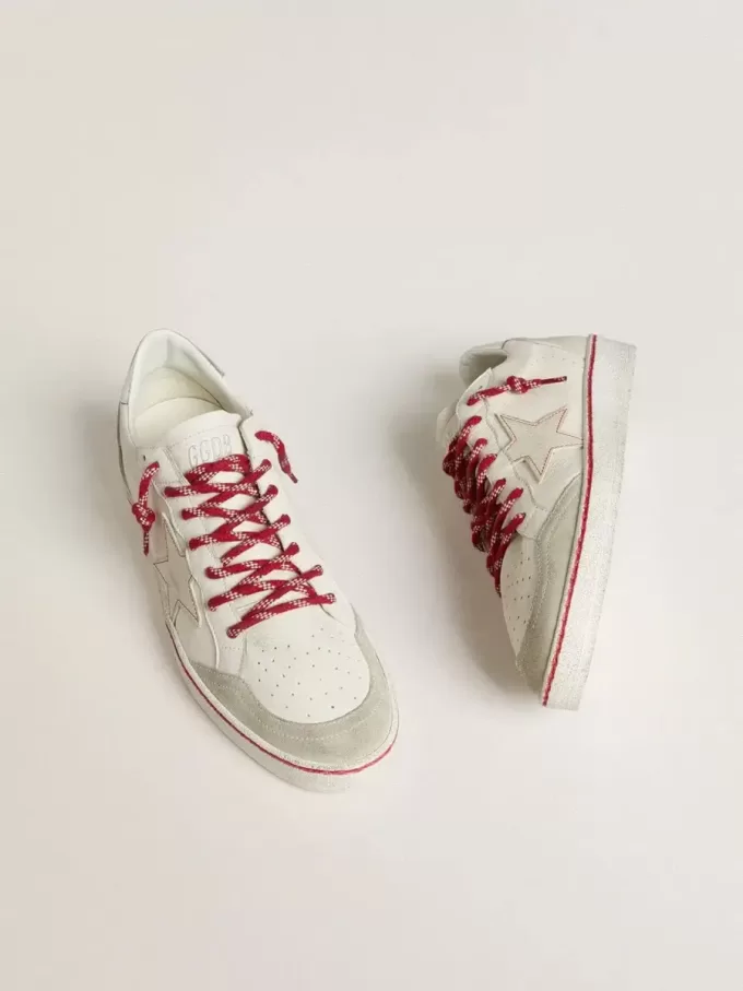 Ball Star LTD CNY pentru bărbați, din piele albă cu efect uzat Ball Star LTD CNY pentru bărbați, din piele albă cu efect uzat