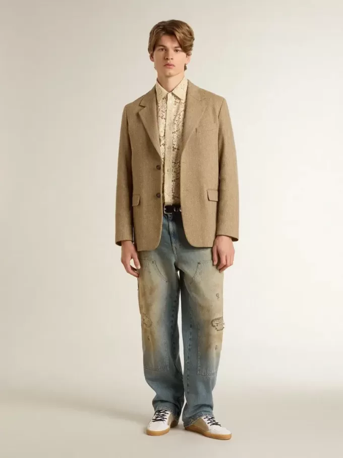 Ball Star LTD cu stea din piele craquelată și călcâi din piele maro
