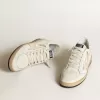 Ball Star LTD din piele nappa albă cu stea din piele nappa roz somon