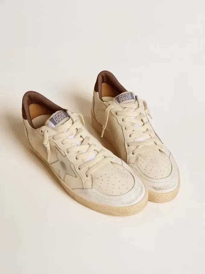 Ball Star LTD din piele nappa cu stea din piele metalică și călcâi din piele de căprioară Ball Star LTD din piele nappa cu stea din piele metalică și călcâi din piele de căprioară