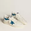Ball Star LTD din piele nappa cu stea din piele turcoaz și călcâi alb Ball Star LTD din piele nappa cu stea din piele turcoaz și călcâi alb