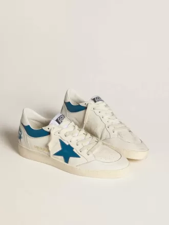 Ball Star LTD din piele nappa cu stea din piele turcoaz și călcâi alb Ball Star LTD din piele nappa cu stea din piele turcoaz și călcâi alb