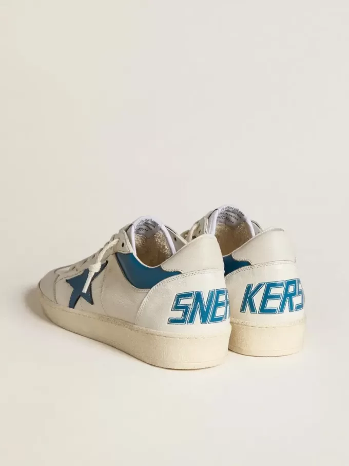 Ball Star LTD din piele nappa cu stea din piele turcoaz și călcâi alb Ball Star LTD din piele nappa cu stea din piele turcoaz și călcâi alb