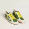 Ball Star LTD din piele nappa verde cu stea din piele de căprioară albă și călcâi din piele argintie metalizată Ball Star LTD din piele nappa verde cu stea din piele de căprioară albă și călcâi din piele argintie metalizată