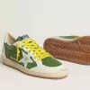 Ball Star LTD din piele nappa verde cu stea din piele de căprioară albă și călcâi din piele argintie metalizată Ball Star LTD din piele nappa verde cu stea din piele de căprioară albă și călcâi din piele argintie metalizată