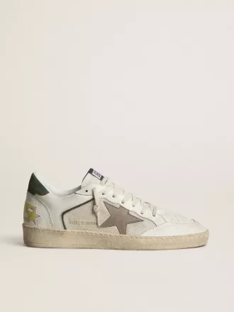 Ball Star LTD din plasă și piele nappa, cu stea din piele gri și călcâi din piele întoarsă verde Ball Star LTD din plasă și piele nappa, cu stea din piele gri și călcâi din piele întoarsă verde