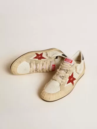 Ball Star LTD pentru bărbați, din piele nappa, cu stea din piele roșie și căptușeală din piele la călcâi Ball Star LTD pentru bărbați, din piele nappa, cu stea din piele roșie și căptușeală din piele la călcâi
