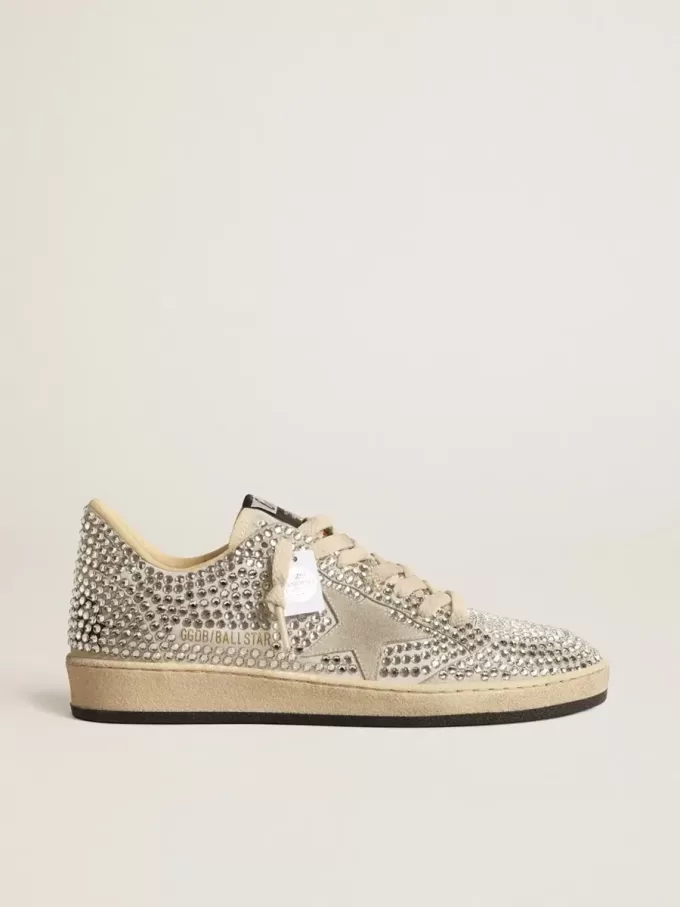 Ball Star LTD pentru femei, cu cristale Swarovski și stea din piele de căprioară gri