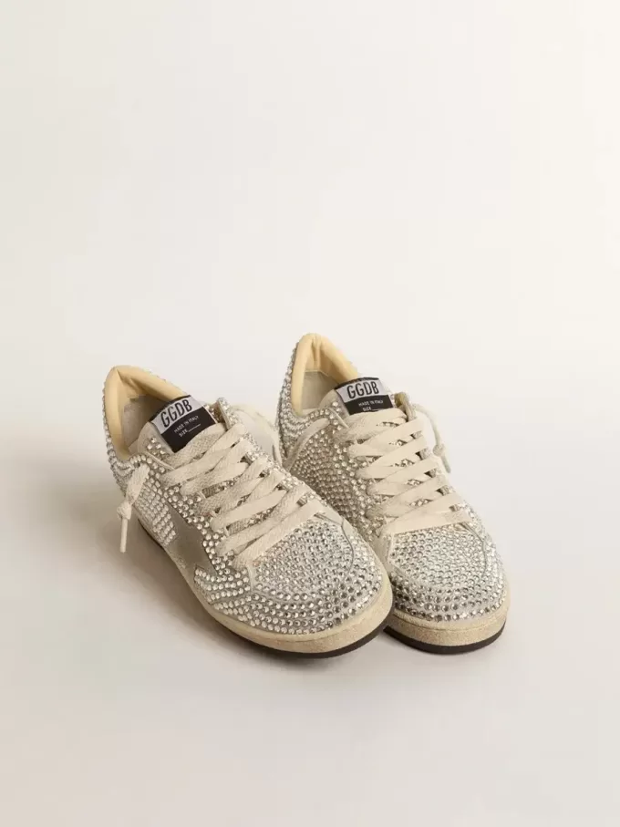 Ball Star LTD pentru femei, cu cristale Swarovski și stea din piele de căprioară gri