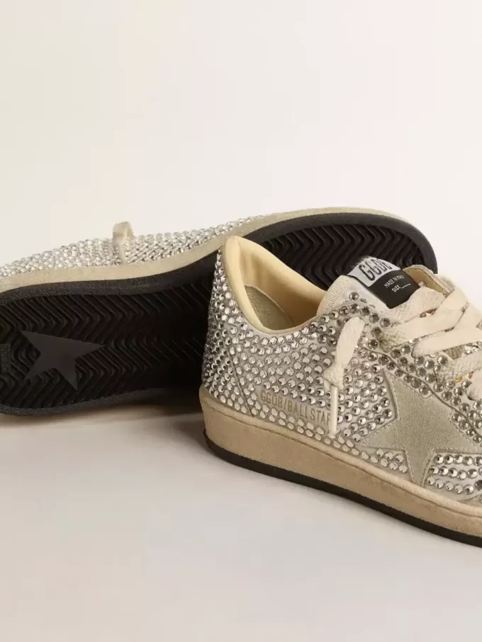 Ball Star LTD pentru femei, cu cristale Swarovski și stea din piele de căprioară gri