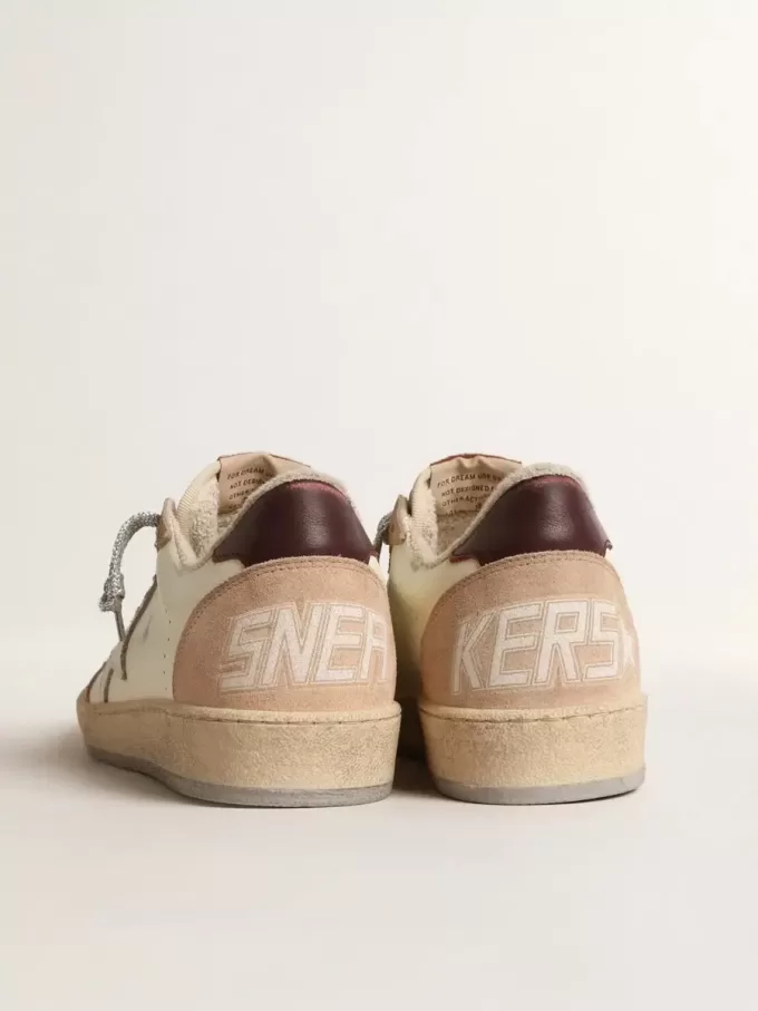 Ball Star LTD pentru femei, cu stea albă și călcâi din piele burgund