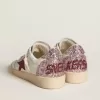 Ball Star LTD pentru femei, cu stea din piele roșie și talpă cu glitter roz Ball Star LTD pentru femei, cu stea din piele roșie și talpă cu glitter roz