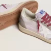 Ball Star LTD pentru femei din nailon liliac cu stea din piele albă și inserții din piele întoarsă Ball Star LTD pentru femei din nailon liliac cu stea din piele albă și inserții din piele întoarsă
